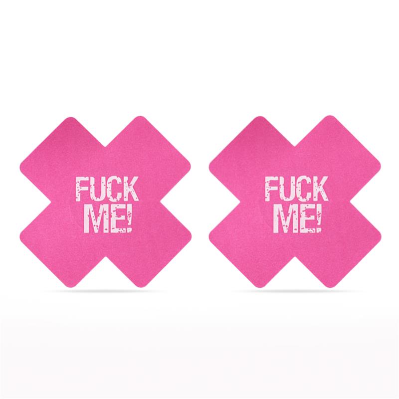 Pack Pezoneras Cruz Negro Y Rosa Fuck Me