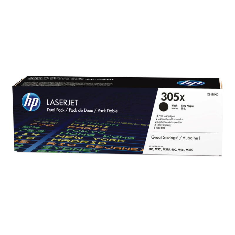 Pack Toner Original Hp 305x Negro - Ce410xd Pag-4000