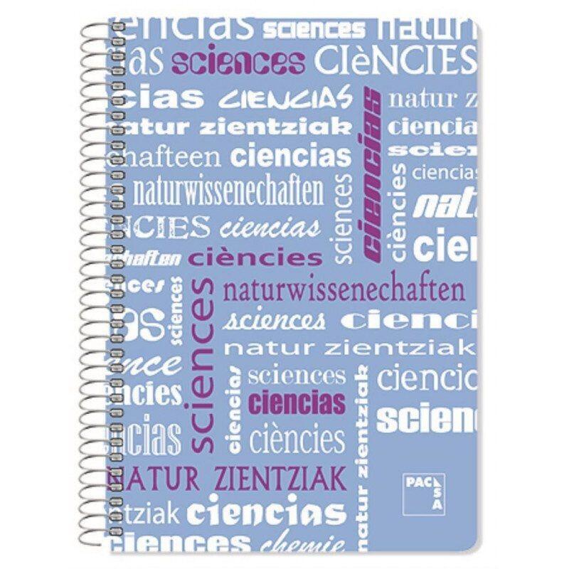 Pacsa Cuaderno Asignaturas 80 Hojas 4x4 Tapas Polipropileno Folio 90gr "Ciencias" -4u-