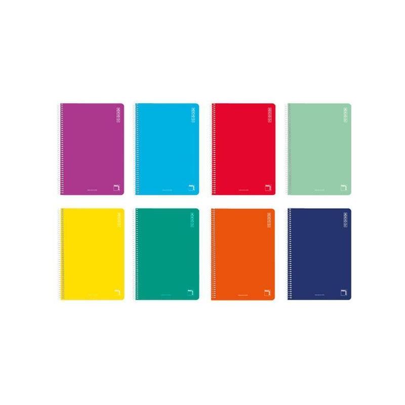Pacsa Cuaderno Basic 80 Hojas 1 Linea Tapas Cartón Folio 60gr Colores Surtido -10u-