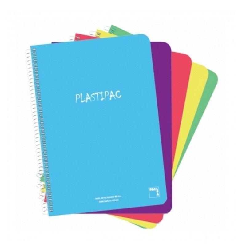 Pacsa Cuaderno Plastipac 80 Hojas 1 Linea Tapas Polipropileno Folio 90gr Colores Surtido -5u-