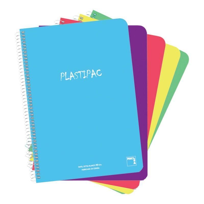 Pacsa Cuaderno Plastipac 80 Hojas 4x4 Tapas Polipropileno Folio 90gr Colores Surtido -5u-