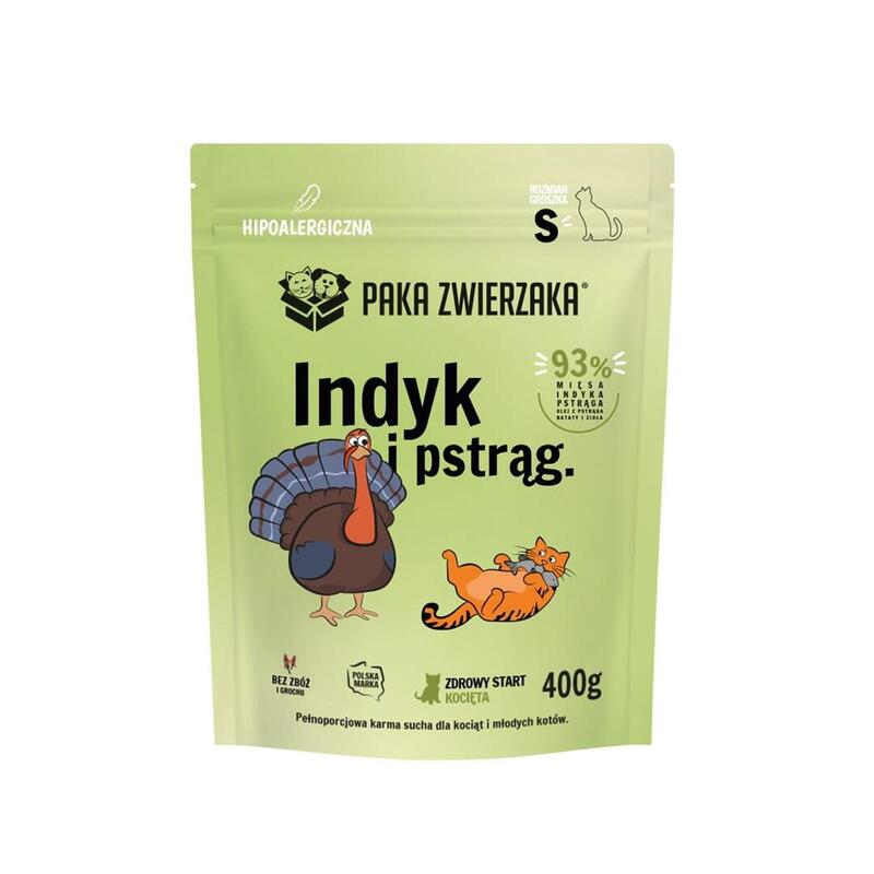 Paka Zwierzaka Indyk Z Pstragiem Kocieta "S" 400g