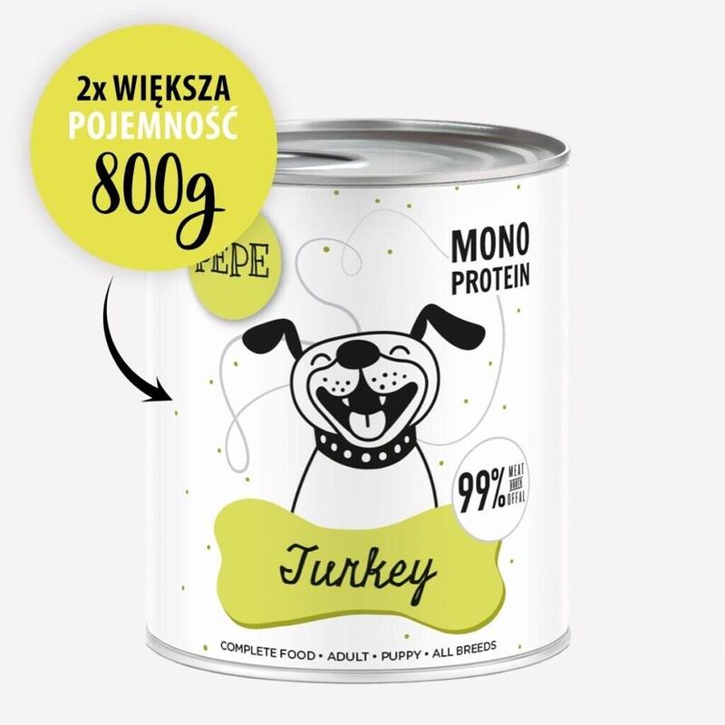 Paka Mascota Pepe Pavo Comida Para Perros 800g