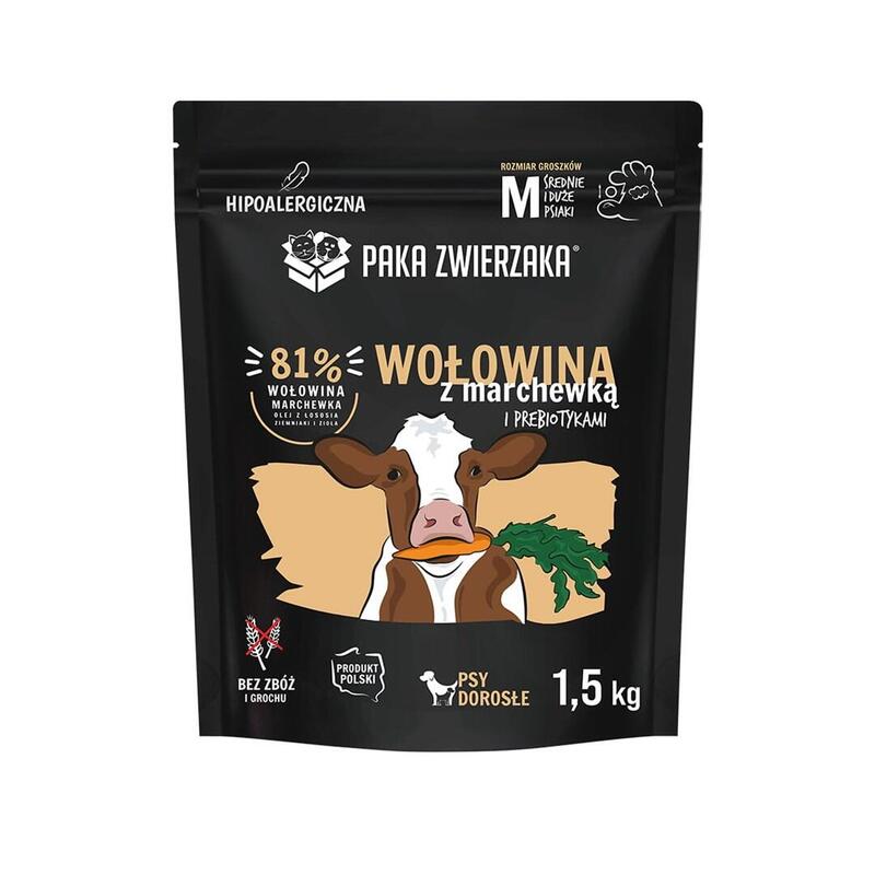 Paka Zwierzaka Beef With Carrots M - Alimento Seco Para Perros - 1,5kg