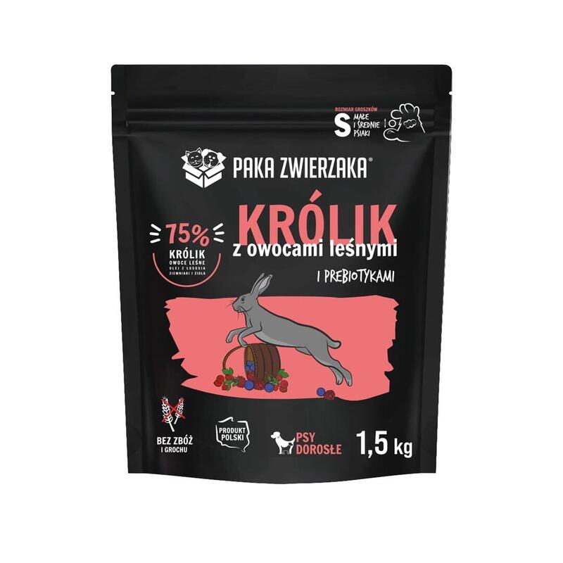 Paka Zwierzaka Rabbit With Forest Fruits S - Alimento Seco Para Perros - 1,5kg