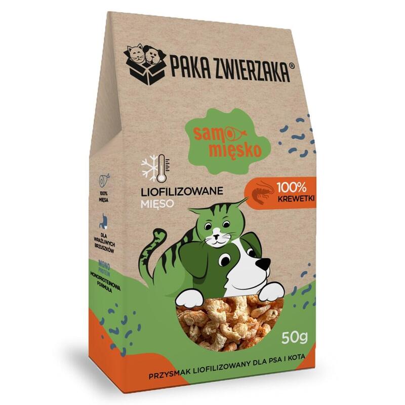 Paka Zwierzaka Samo Miesko Shrimps Premio Para Perros - 70g