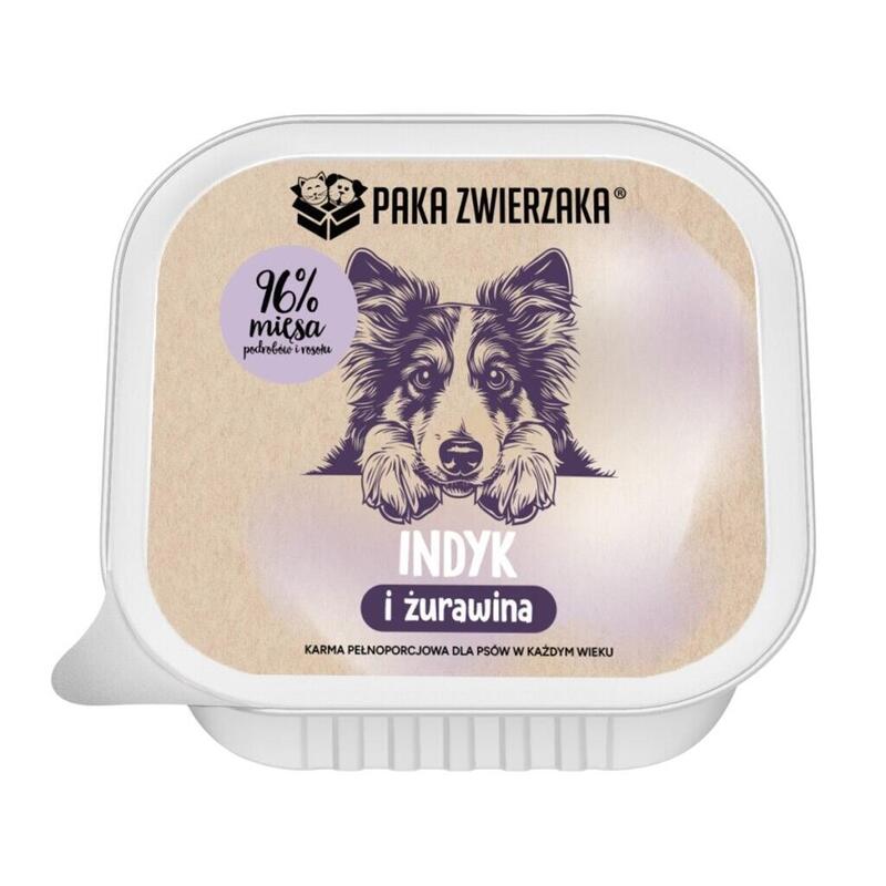 Paka Zwierzaka Turkey And Cranberries - Comida Húmeda Para Perros - 150g