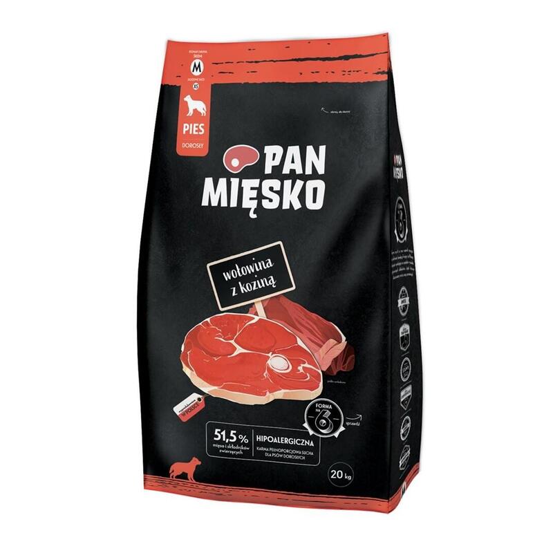 Pan Miesko Beef With Goat M - Dry Dog Food - 20kg