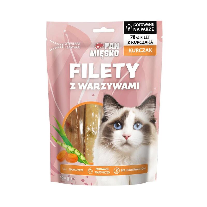 Pan Miesko Fillets Chicken With Vegetables - Goma Para Gatos - 100g