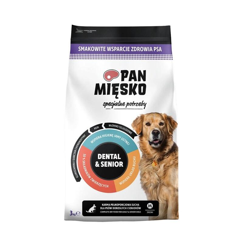 Pan Miesko Necesidades Especiales Dental & Senior (Senior) Crupki M - Alimento Seco Para Perro - 3kg