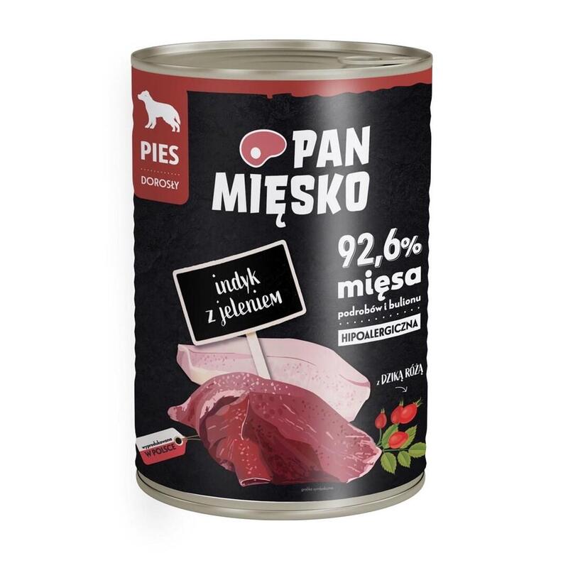 Pan Miesko Pavo Con Venado Comida Húmeda Para Perros 400g