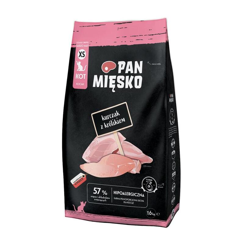 Pan Miesko Kurczak Z Królikiem Sucha Karma Dla Kota Chrupki Xs 1,6kg