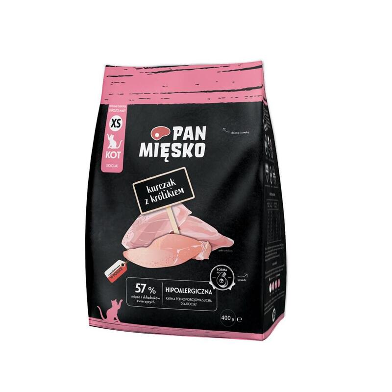 Pan Miesko Kurczak Z Królikiem Sucha Karma Dla Kota Chrupki Xs 400g