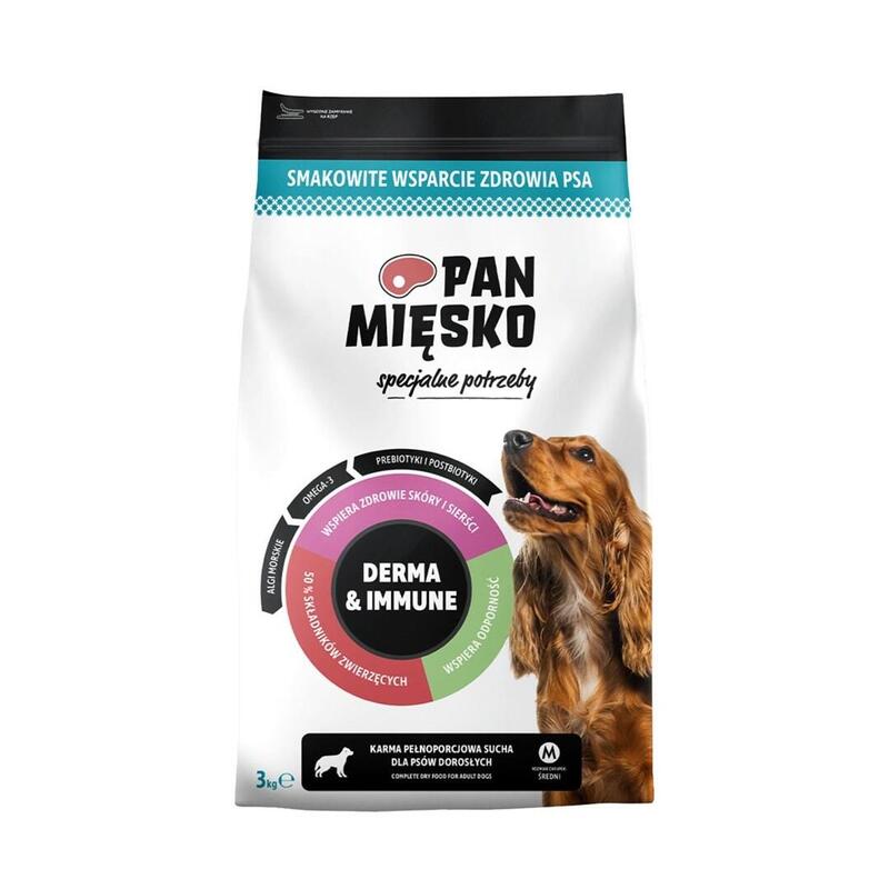 Pan Miesko Specjalne Potrzeby Derma & Immune (Dorosly) Chrupki M - Karma Sucha Para Perro - 3kg