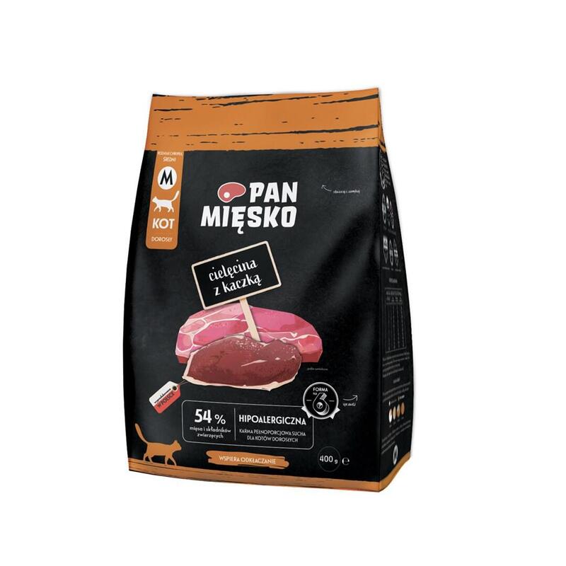 Pan Miesko Cielecina Z Kaczka Sucha Karma Dla Kota Chrupki M 400g