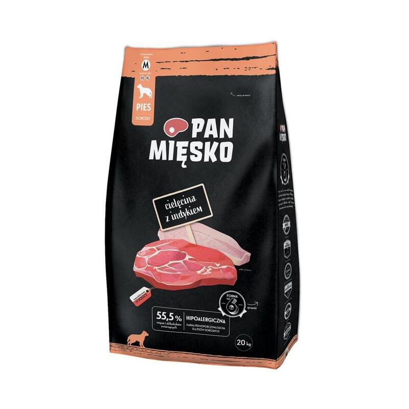 Pan Miesko Cielecina Z Indykiem Sucha Karma Para Perro Chrupki M 20kg