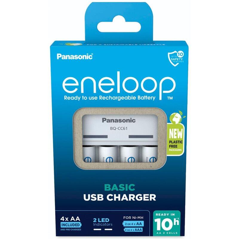 Panasonic Básico Usb + 4x Aa Eneloop 2000 Mah