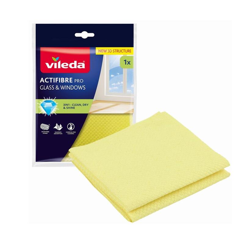 Paño Para Cristales Y Ventanas Vileda Actifibre Pro, 1 Unidad