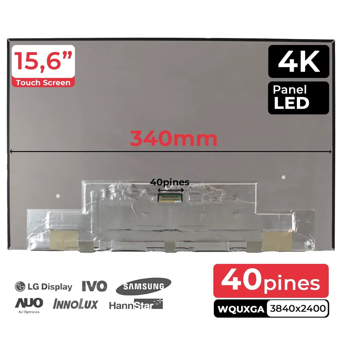 Pantalla Táctil De 15,6" Dell Xps 15 9500 9510 9520 Precision 5550 5560