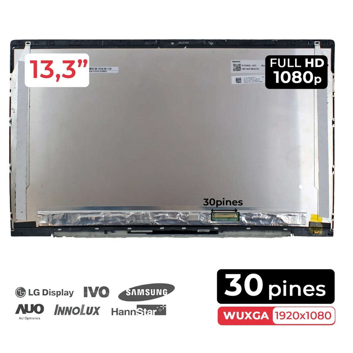Pantalla Led De 13.3" Para Portátil Hp Envy 13-Ba L96784-001 Con Marco