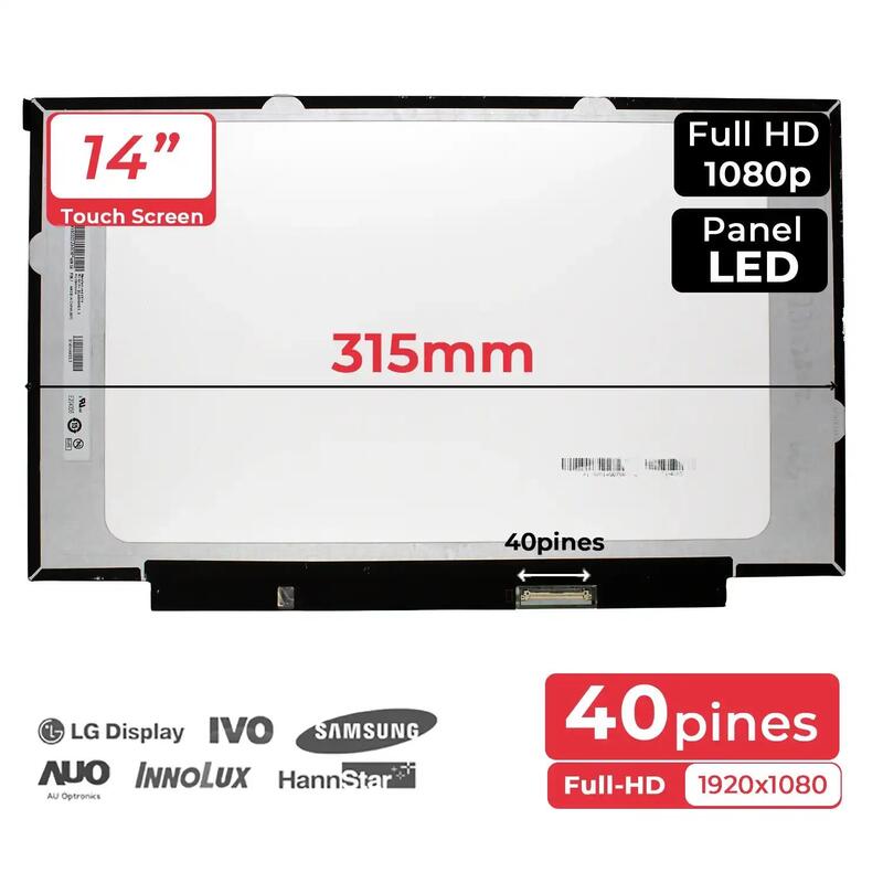 Pantalla Led 14" Para Portátil B140hak03.3 Táctil