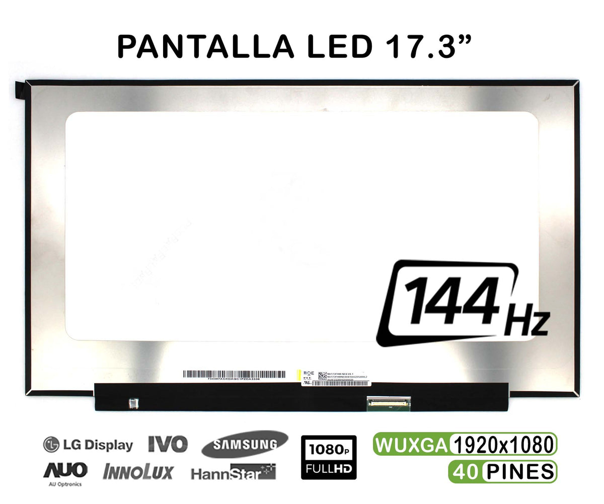 Pantalla Led De 17.3" Para Portátil Nv173Fhm-Nx4 Tuf766Heb 144Hz Fhd 40 Pines