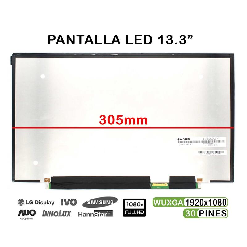 Pantalla Led De 13.3" Pulgadas Para Portátil Sharp Lq133m1jw02a Fhd 30 Pines 305mm