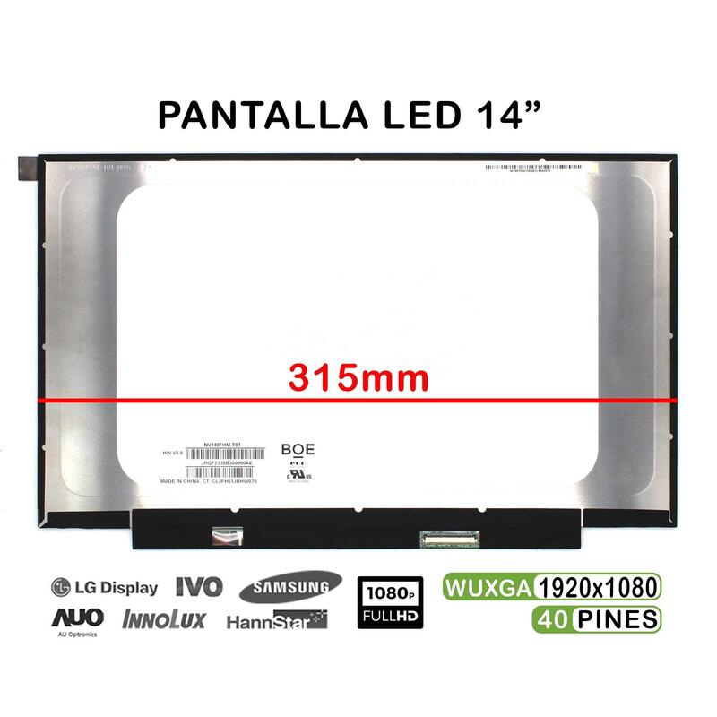 Pantalla Led Táctil De 14" Para Portátil Nv140fhm T07 Hw:V8.0 40 Pin Ips