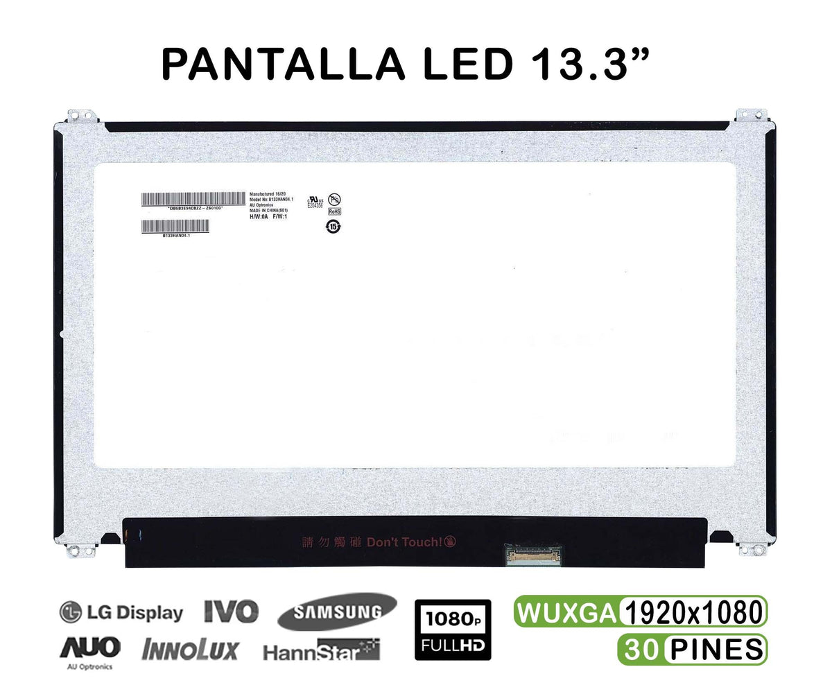 Pantalla Led De 13.3" Para Portátil Acer Aspire S13 S5-371 B133Han04.1 B133Han04.3 Fhd 30 Pines
