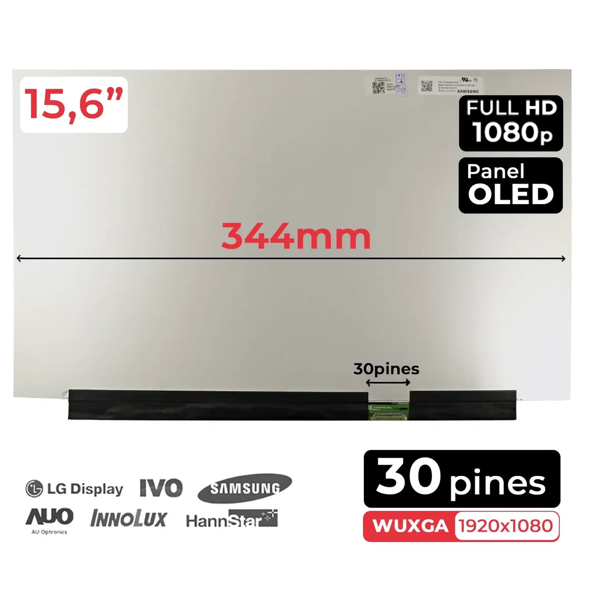 Pantalla Oled De 15.6" Para Portátil Atna56Yx03-0 30 Pines Fhd