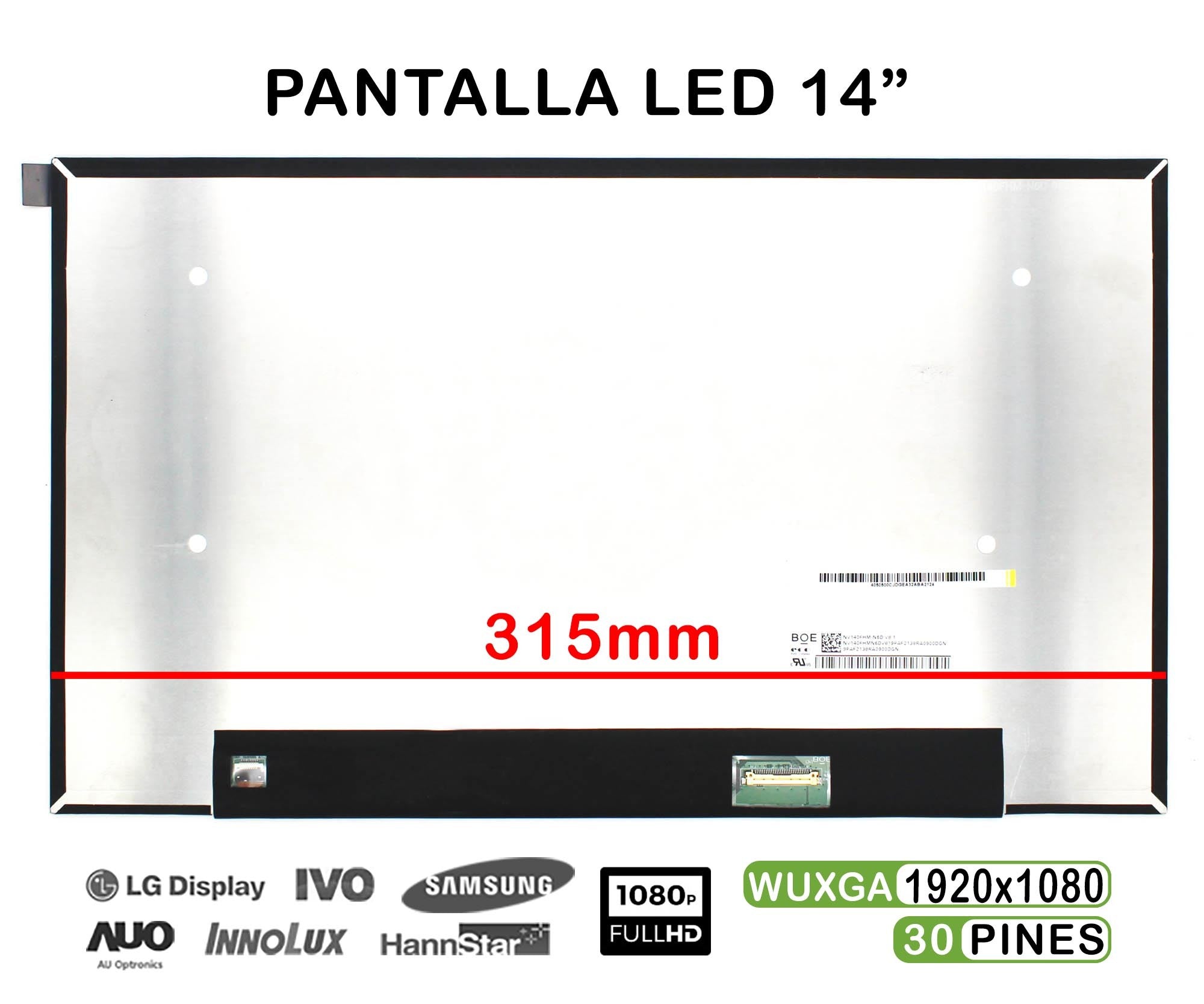 Pantalla Led De 14" Para Portátil Dell Latitude 5400 Ips Fhd 30 Pines