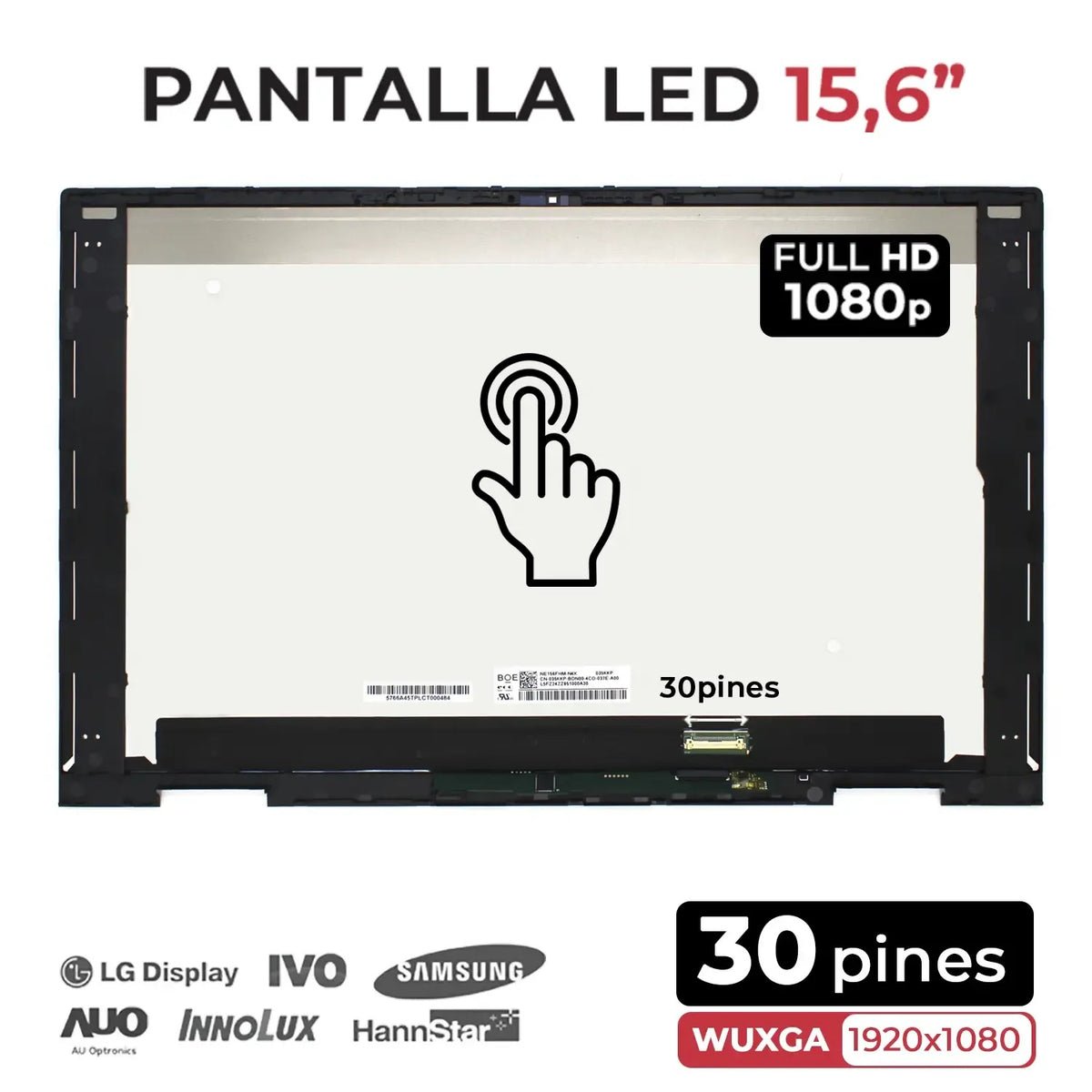 Pantalla Táctil Led De 15.6" Para Portátil Hp Envy X360 15-Ey 15Z-Ey Con Marco Plata