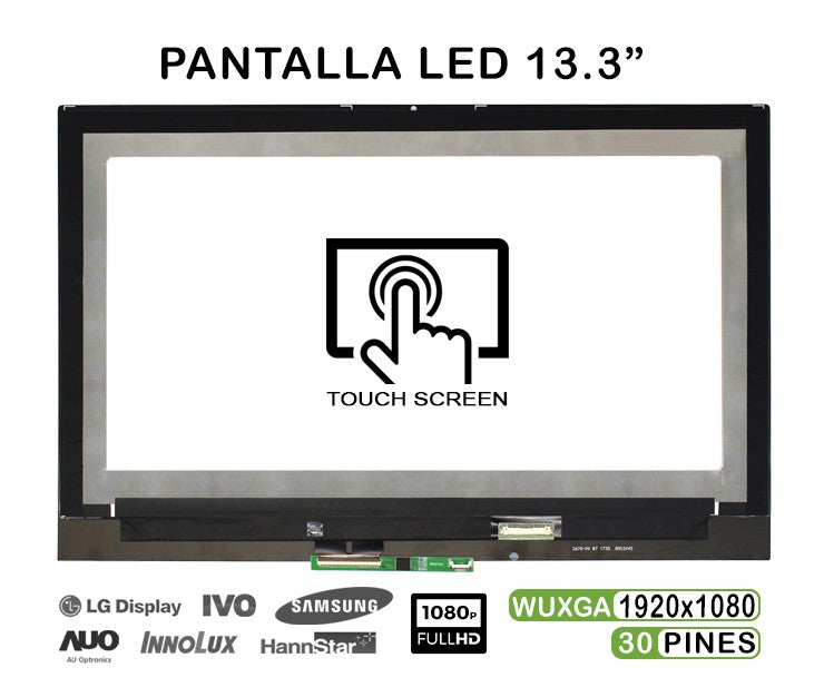 Pantalla Con Táctil De 13.3" Para Portátil Lenovo Yoga 720-13Ikb Fhd M133Nwf4 R0