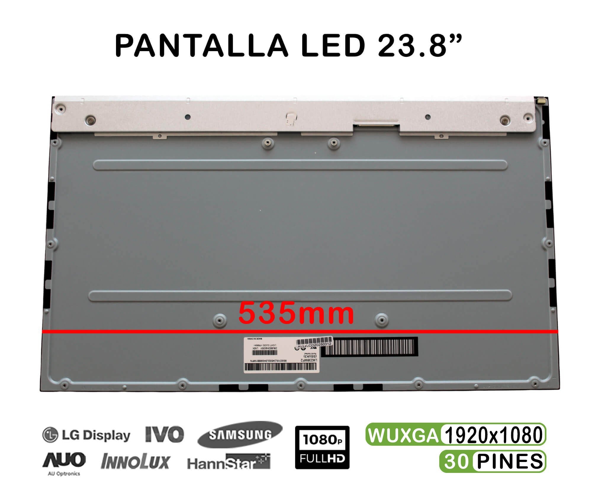 Pantalla De 23.8" Para Portátil Lm238Wf2-Ssk3 Led 1920×1080