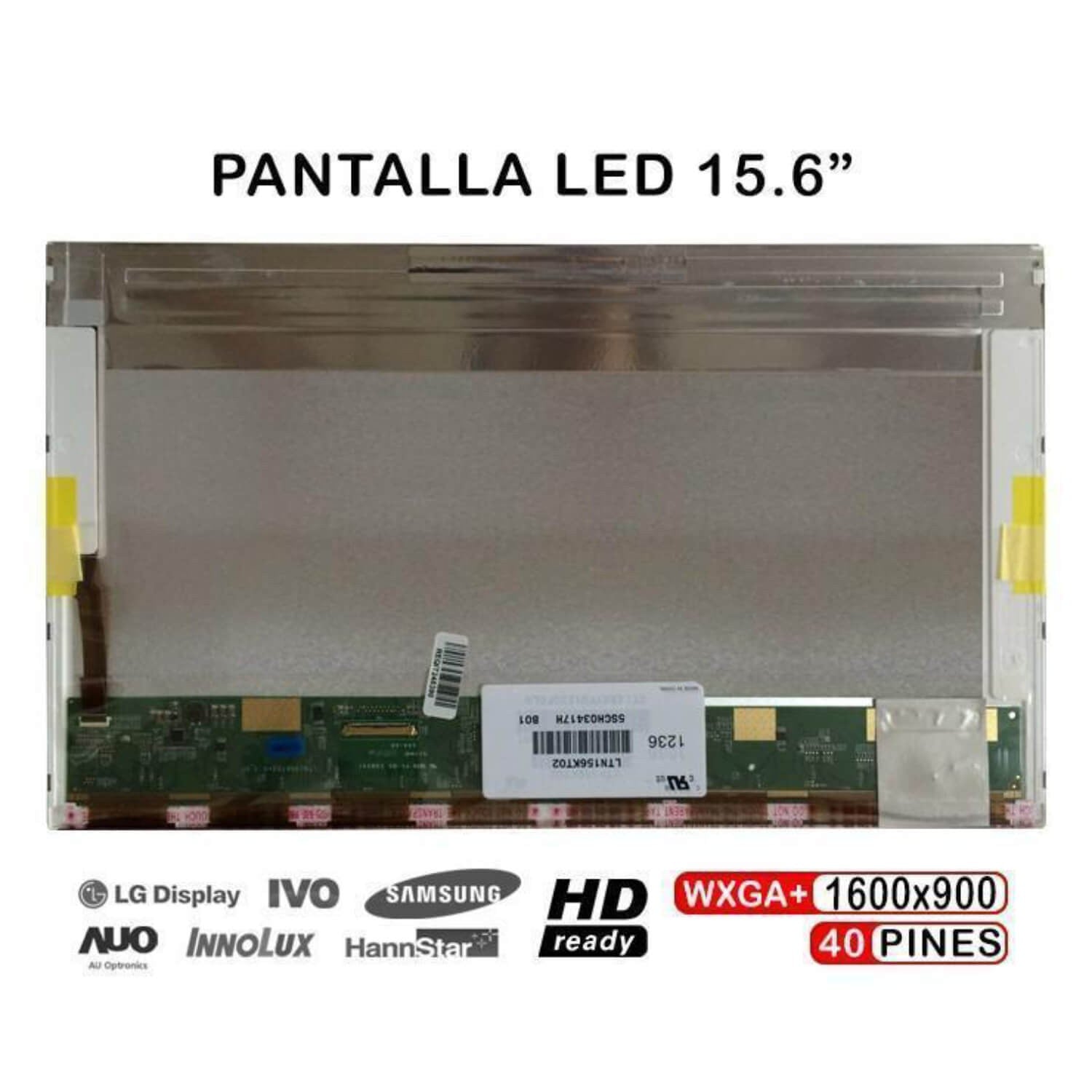 Pantalla Led De 15.6" Para Portátil Ltn156Kt02 Lp156Wd1 Tld1 Tlm1 B156Rw01
