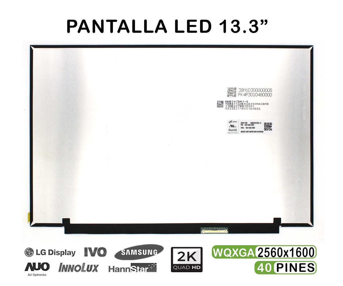 Pantalla Led De 13.3" Para Portátil Mnd307Da1-5 40 Pines