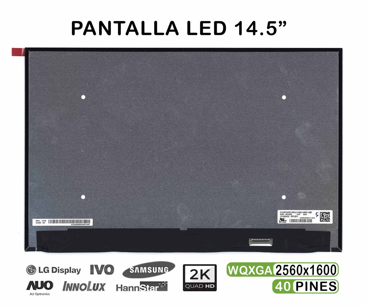 Pantalla Led De 14.5" Para Portátil N145Gcg-Gt1 Qhd 40 Pines
