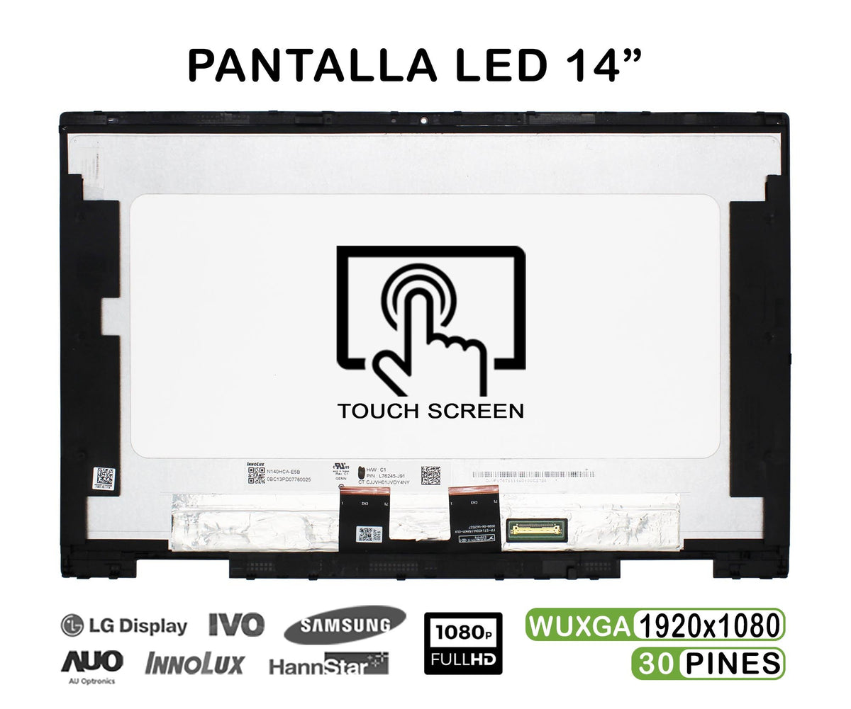 Pantalla Led Táctil 14" Para Portátil Hp Pavilion X360 14-Dy 14M-By