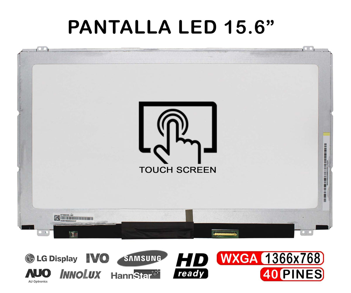 Pantalla Táctil Led De 15.6" Para Portátil Nt156Whm-A00