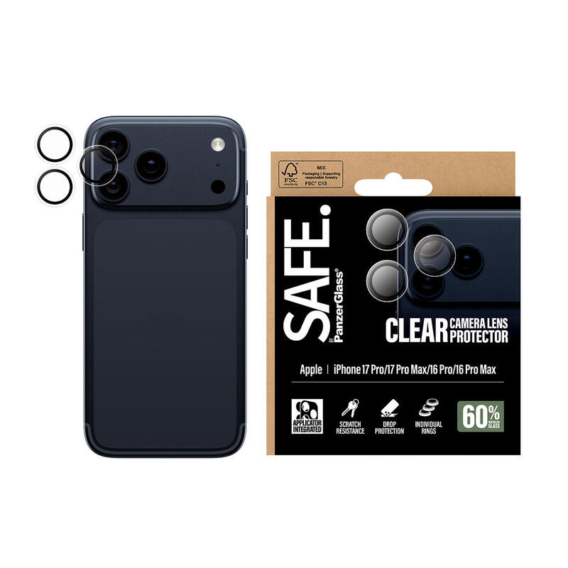 Panzerglass Safe. Camera Lens Protector Transparentee Iphone 17 Pro/Max/16 Pro/Max