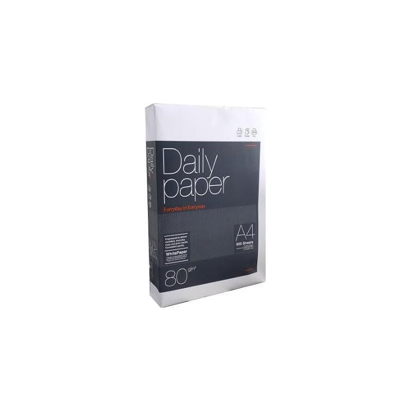 Papel Daily Paper Pack De 5 Paquetes X 500 Hojas A4 80gr. Blanco 210x297mm