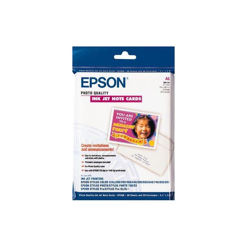 Papel Epson C13s041147 A6 10xtarjetas + 10xsobres