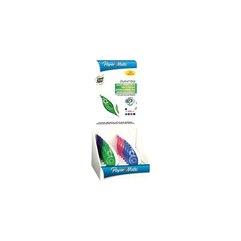 Paper Mate Cinta Correctora Dryline 5mm X 8,5m Colores Varios -24u-