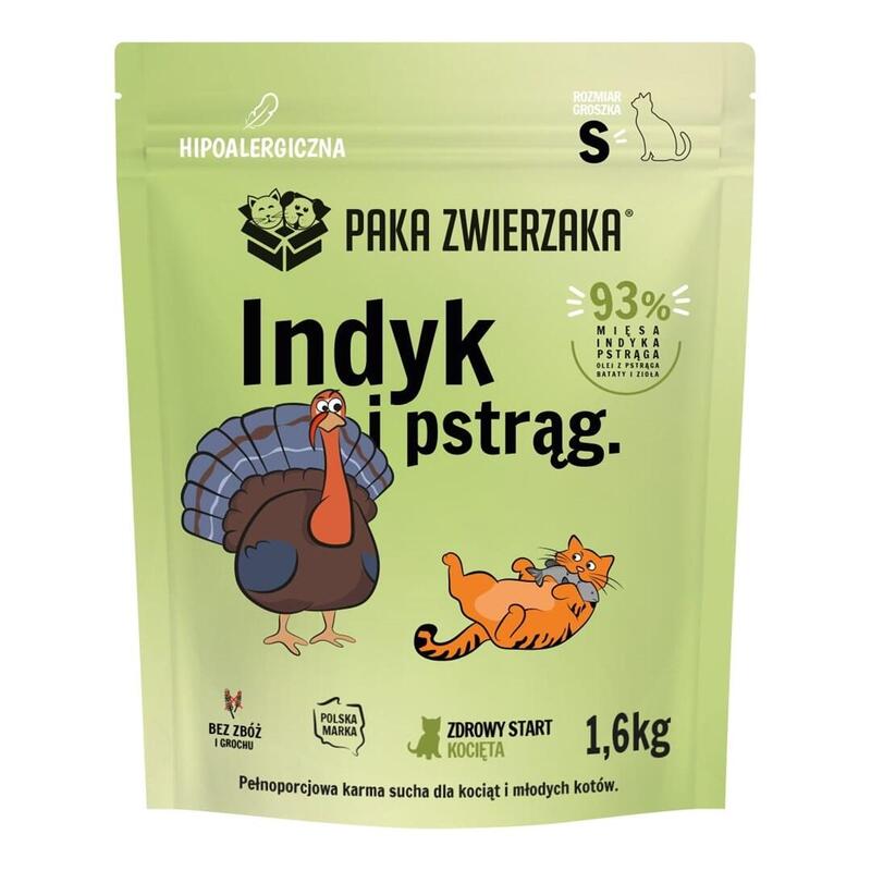 Paka Zwierzaka Indyk Z Pstragiem Kocieta "S" 1,6kg