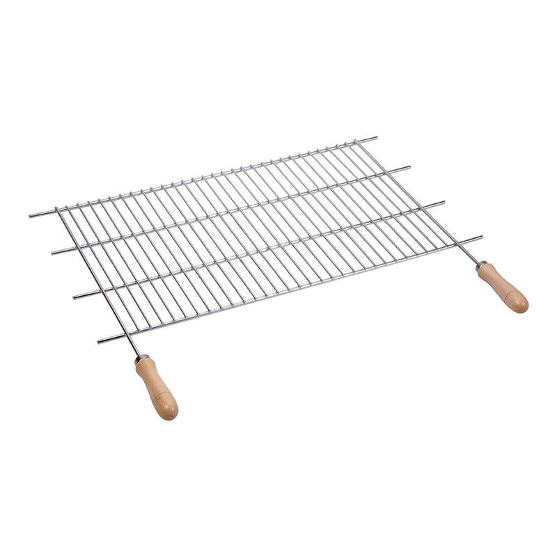 Parrilla Barbacoa De Zinc. 80x40cm Asas De Madera Sauvic
