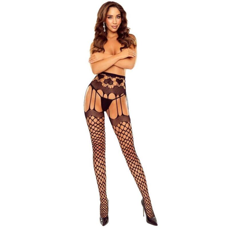 Passion - S031 Medias Rejilla Negro Talla Única