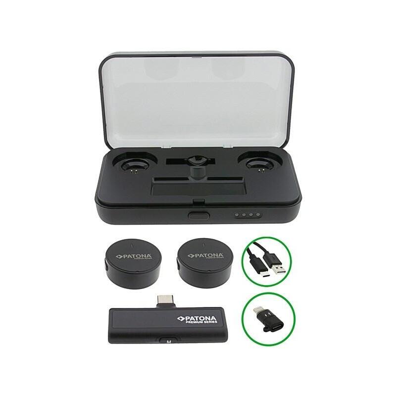 Patona Premium Juego Profesional De Micrófonos De Solapa Pts-I91s Con Estuche De Carga
