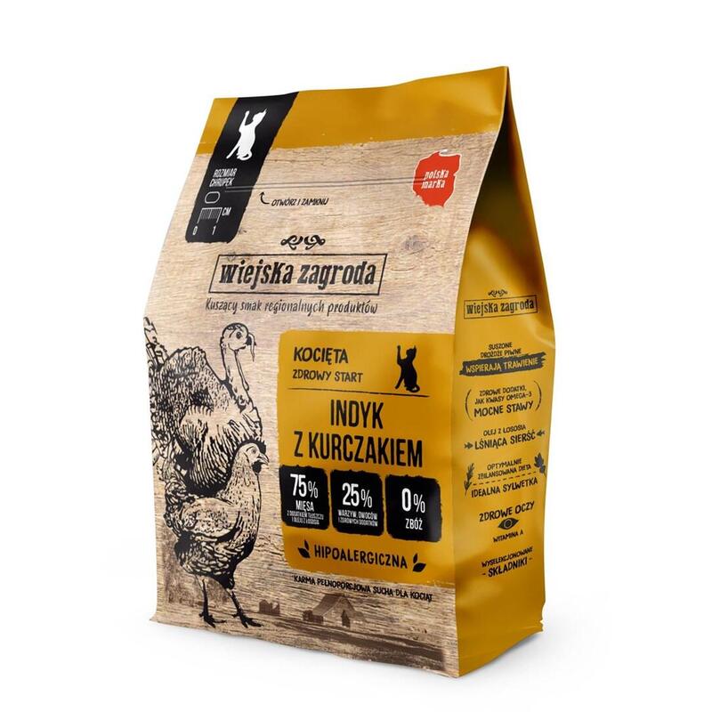 Pavo De Granja Con Pollo Alimento Seco Para Gatos - 400g
