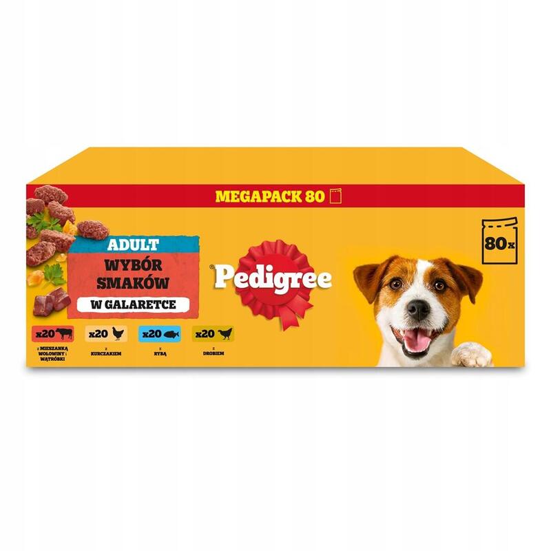 Pedigree Wybór Smaków Z Warzywami W Galaretce Mokra Karma Para Perro 80x100g